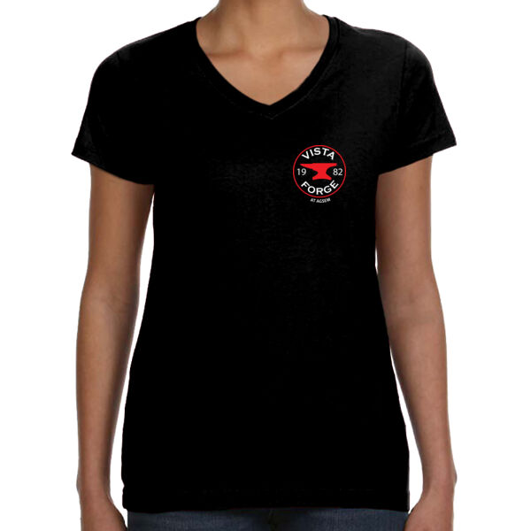 Blacksmith Ladies Black V-Neck T-Shirt Thumbnail
